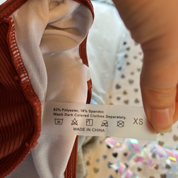 Rust colored one piece swim suit - Picture 3 of 3